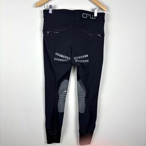 Hooks CRW Riding Breeches‎ Womens 42 EU 8/10 Black Grip Sticky Seat Equestrian